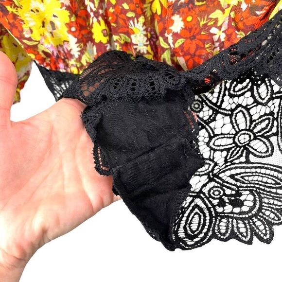 Free People Say It To Me floral Bodysuit top blouse Size S boho festival - Picture 10 of 12